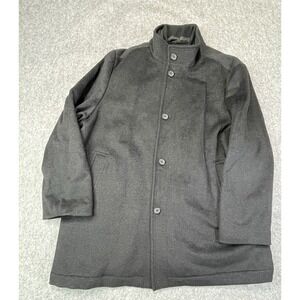 Pronto Uomo Coat Mens 3X Black Wool Blend Pea Quilted Insulated Lining